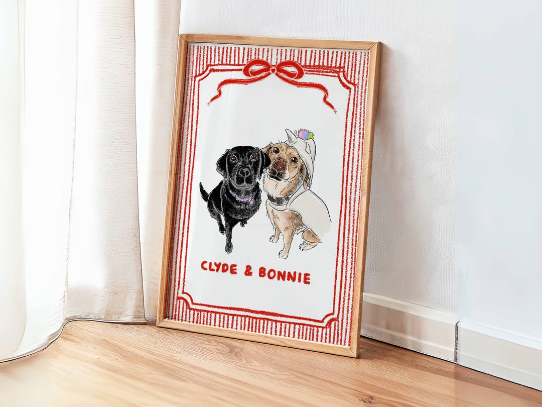 Custom Dog Portrait Wall Art Ugly Dog Portrait Gift Nursery Home Decor ...