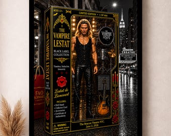 The Vampire Lestat Doll Poster | Beacon Theatre NYC | Gothic Vampire Wall Art | Fantasy Doll Collector Decor 13x19" Print