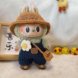 Labubu--Small Flower Crochet Outfits Pattern - Video Tutorial, Amigurumi Doll Outfits PDF, Labubu Accessories Pattern, Fits Labubu Gen 1/2/3