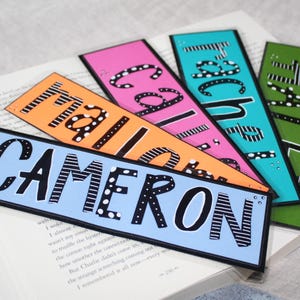 Custom Name Bookmark - Personalized Gift for Readers, Unique Gift for Book Lovers, Customized Laminated Gift, Colorful Original Bookmark