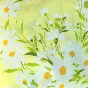 Vintage 1970-tals Morgan Jones Dainty Daisy Melon Yellow Hel/Dubbelt Dra-på-Lakan