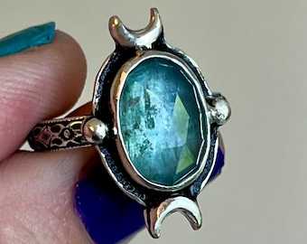 Geschikt voor 6 gefacetteerde paraibablauwe kyanietringen in sterlingzilver