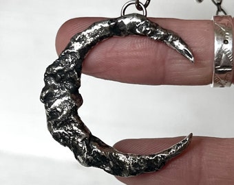 M 1.25” Molten Moon Necklace in Sterling Silver