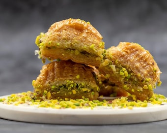 Organic Pistachio Baklava, Imported  (12 Piece)