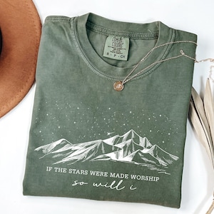 Comfort Colors® If The Stars Were Made To Worship Shirt, Christian Shirt, Faith Outfit, Bible Verse Clothing, Religious Family Shirt