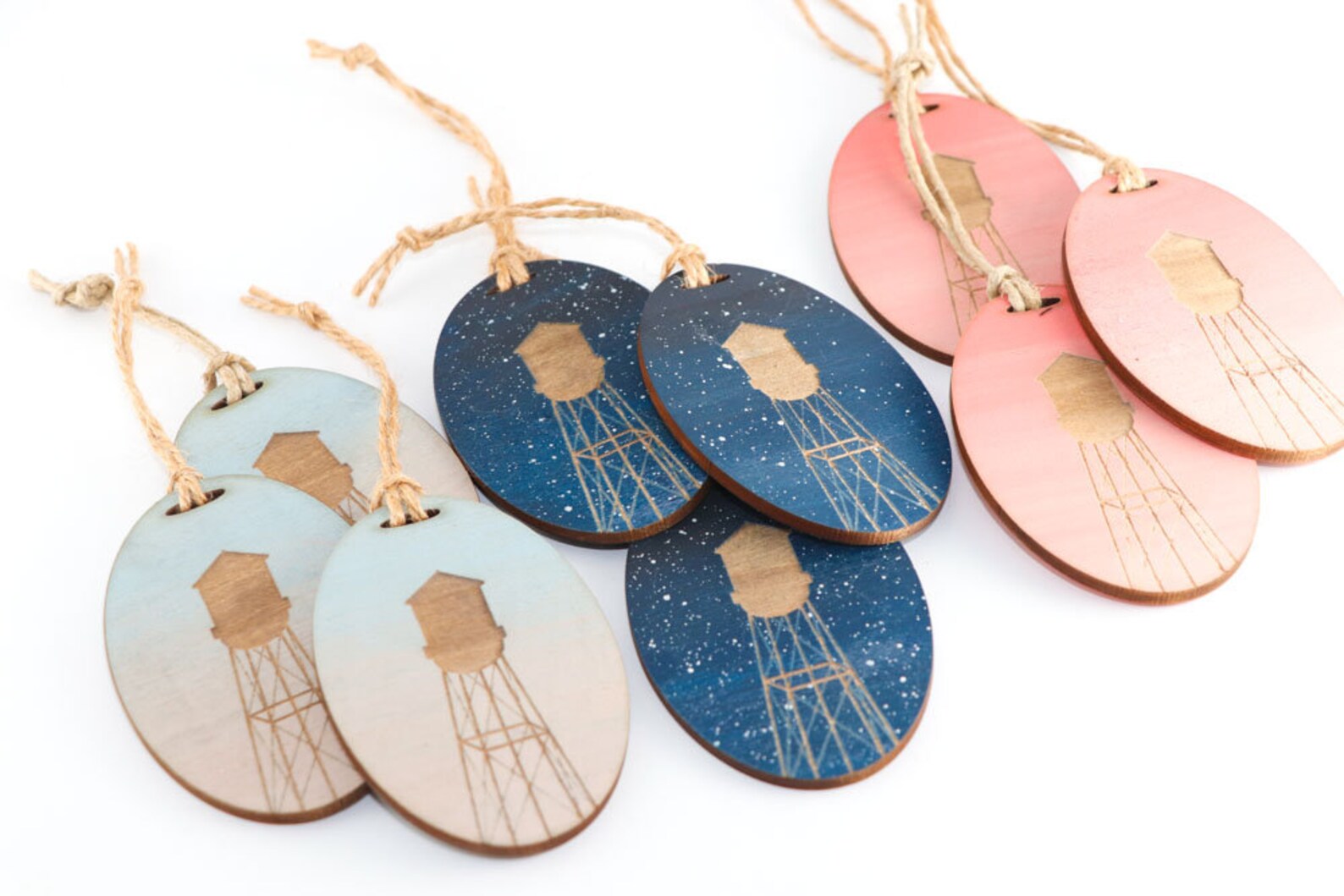 Water Tower Christmas Ornament Laser Cut Wood choose Your Etsy