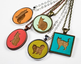 Custom Cat Pendant Necklace - Choose Your Color & Design