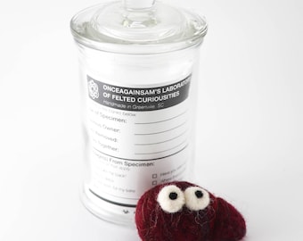 Felted Liver w/ Personalized Specimen Label, Quirky Get Well Gift