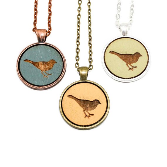 Songbird Pendant Laser Cut Wood 