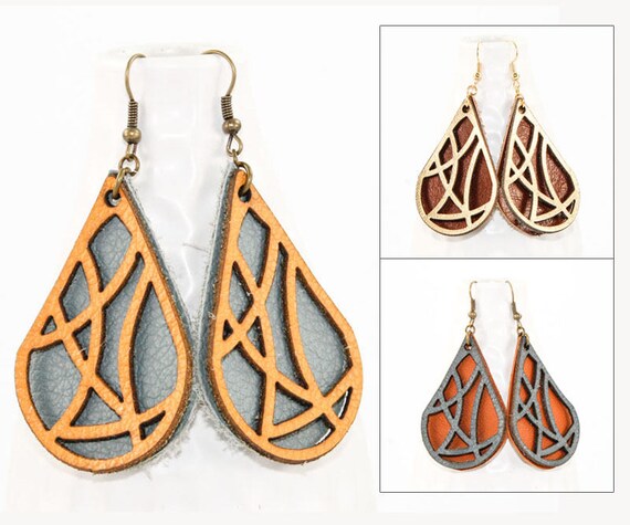 Laser cut leather best sale earrings