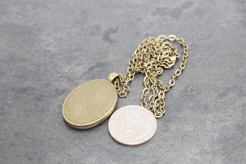 Laser Engraved Wooden Cameo Necklace Fir Tree Oval Pendant Any Color - Custom Made