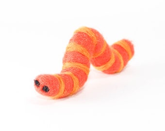 Needle Felted Worm - Handmade Ode to Slimey