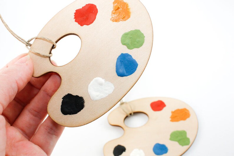 Artist's Palette Christmas Ornament Laser Cut Wood With Etsy