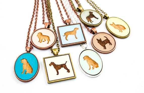 Custom Dog Pendant Necklace Choose Your Design any Breed Color