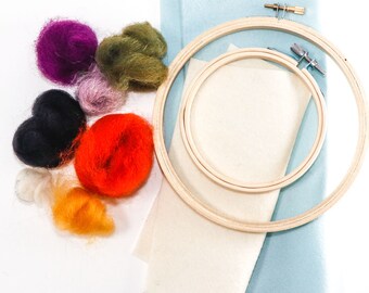 2D Hoop Art Needle Felting Kit (per il mio laboratorio virtuale)
