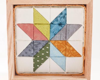 Quilt Star Fabric Wall Art, Kinusaiga 5 x 5