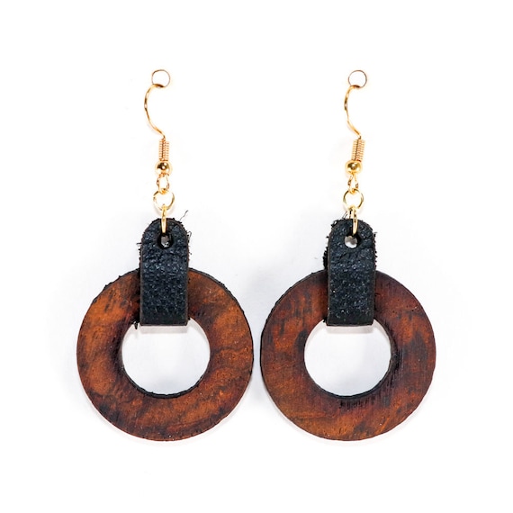 Leather dangle earrings deals