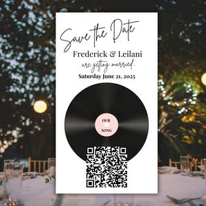 SPOTIFY Inspired SAVE the DATE, Fully Editable & Customizable, Mobile Wedding Evite, Social Media Invite, Canva Printable, Music, &quot;Our Song&quot;