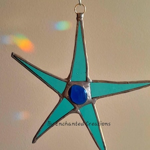 blue stained glass star