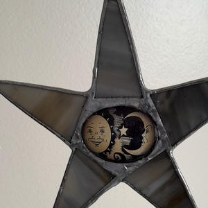 sun/ moon stained glass star