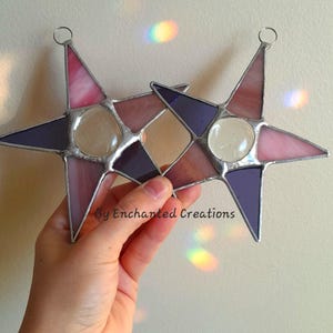 Stained glass purple star