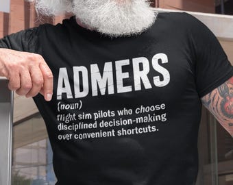 ADMERS Definition Flight Sim Shirt - Pilot Gift for Aviation Enthusiast - Flight Simulator Tee - MSFS X-Plane Vatsim Gear - Pilot Shirt