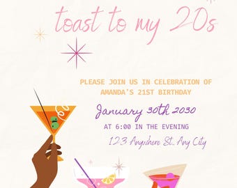 Ultimo brindisi ai miei 20 anni, invito per il 30° compleanno,