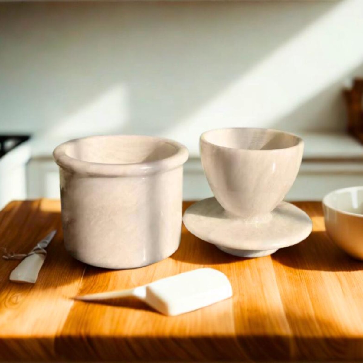 Marble Butter Dish With Lid: French Kitchen Crock, Handmade Stoneware - Etsy