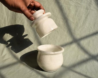 White Butter Crock with Lid French Inspired Elegance for Creamy Delights, French Butter Crock, Marble Butter Keeper | Unique Christmas Gift