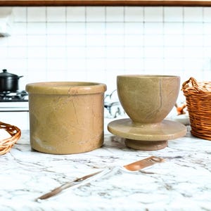 Butter Dish with Lid - French Inspired Butter Crock, Marble Butter Keeper, Handmade Butter Crock with Lid | Best Christmas Gift for Her