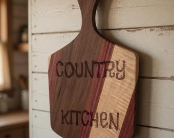 Hamdmade “Country Kitchen” engraved charcuterie board/wall hanging-Made In MD