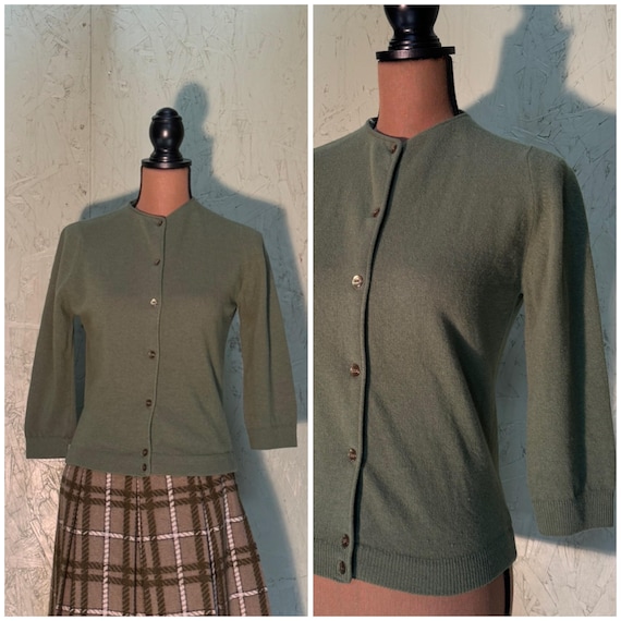 Vintage Split Pea Green Cardigan Sweater Australia