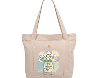 Personalisierte Baumwollsegeltuch-Einkaufstasche: Blumenmuster, umweltfreundlicher Shopper