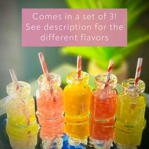 Playscale Food and Drinks, 1:6 Scale Food and Drinks, Barbie Food and Drinks, Food and Drinks for Dolls, Set of 3 doll drinks