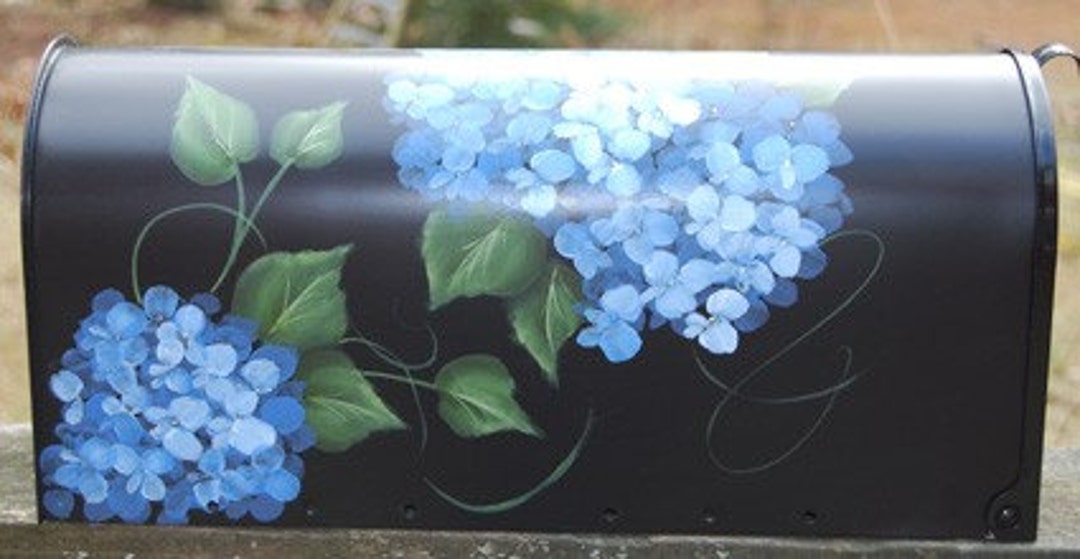 Blue Hydrangea Mailbox Etsy