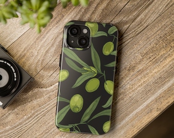 Olive Branch Tough Phone Case - Durable Greenery Protection, Floral Phone Cover, Nature Lover Gift, Stylish Tech Accessory