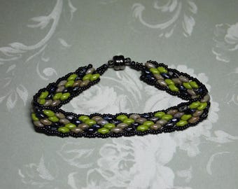 "Super Duo Peyote Armband Magnetverschluss ""Camouflage""."
