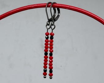Single Drop Earrings Simple Minimalist Tiny Beads