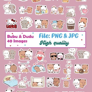 Bubu Dudu Bear Stickers: Kawaii Laptop & Water Bottle Decals (Digital Download)