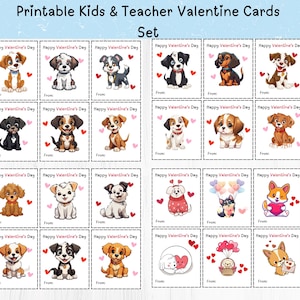 Valentinstag Kartenset für Kinder, Valentinstag Karte für Vorschule, Valentinstag Karte für Vorschule, Valentinstag, Kindergarten Karte zum Ausdrucken