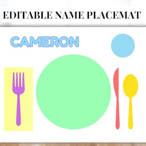 Bewerkbare montessori-placemat, placemat voor kinderen, etiquette en omgangsvormen, placemat voor kinderen, couvert, placemat voor peuters