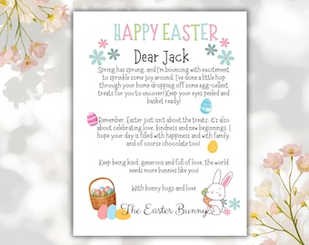 Easter Bunny letters, Easter Letter, Easter Bunny Letter, Kids Easter Activity, Editable Easter Letter, Easter Activity, Easter keepsake