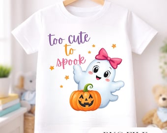 Too Cute To Spook PNG, Cute Ghosts Clipart, Watercolour Ghosts, Ghost Halloween Clipart, Cute Halloween Clipart, Kids Halloween Shirt Design
