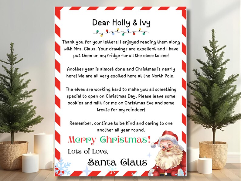 Editable Letter From Santa, Letter From Santa,note From Santa, North ...