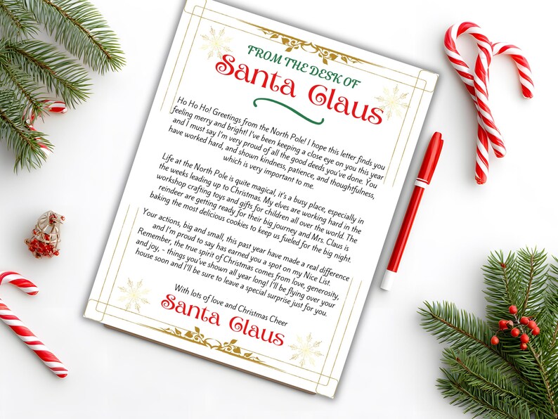 Printable Letter From Santa, Letters From Santa, Note From Santa, Santa ...