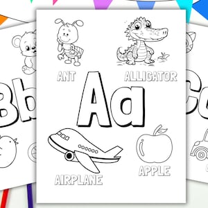 26 Alphabet Coloring Pages, Alphabet Worksheets, Printable ABC pages, ABC Learning Pages, ABC Coloring, Preschool, Kindergarten, Classroom