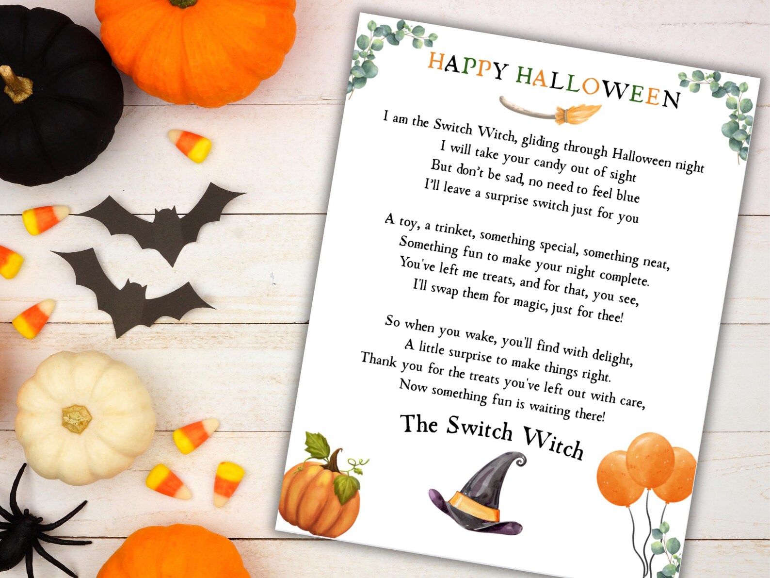 Switch Witch Printable Letter, Switch Witch Letter, Halloween Activity ...
