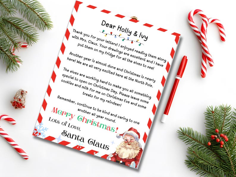 Editable Letter From Santa, Letter From Santa,note From Santa, North ...