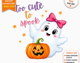 Too Cute To Spook PNG, Cute Ghosts Clipart, Watercolour Ghosts, Ghost Halloween Clipart, Cute Halloween Clipart, Kids Halloween Shirt Design