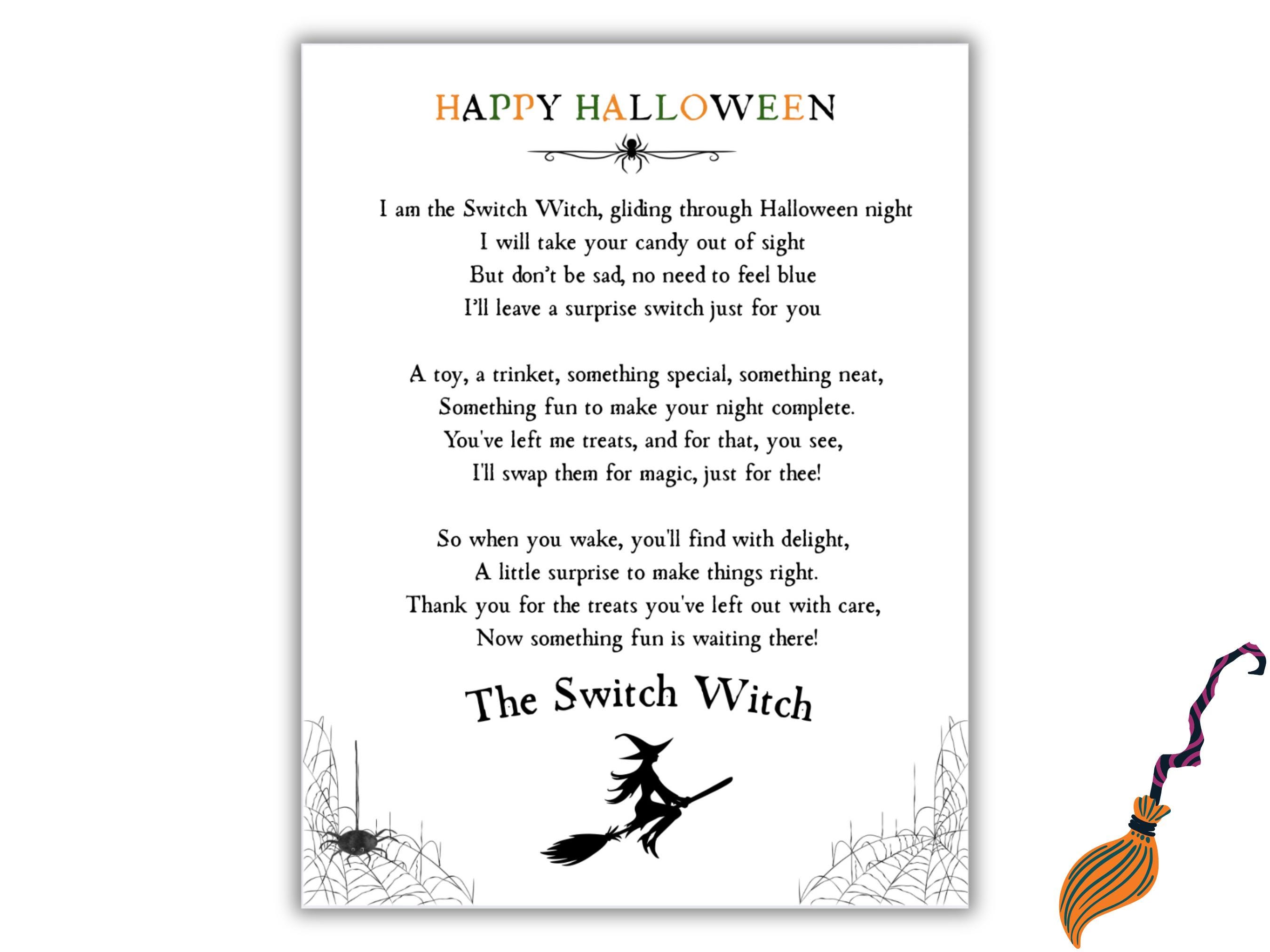 Switch Witch Printable Letter, Switch Witch Letter, Halloween Activity ...